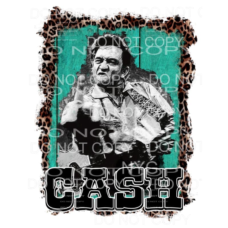 Johnny Cash Leopard Frame Sublimation transfers - Heat