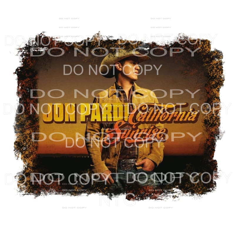 Jon Pardi #2 California Sunset Sublimation transfers - Heat