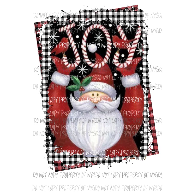 JOY Santa FRAMED Sublimation transfers Heat Transfer