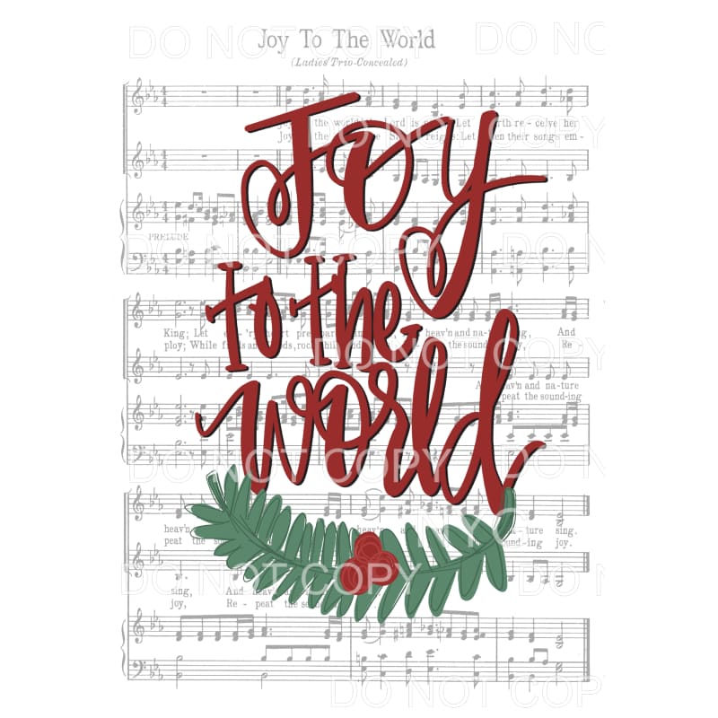 Joy To The World Music Sheet Background Sublimation
