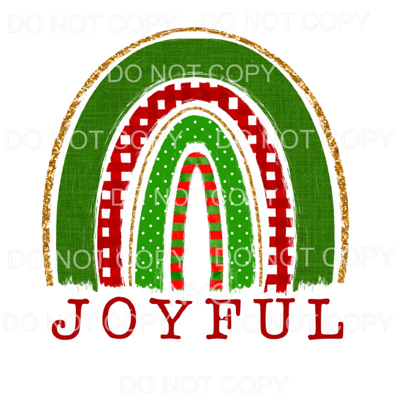 Joyful Christmas Rainbow Sublimation transfers - Heat