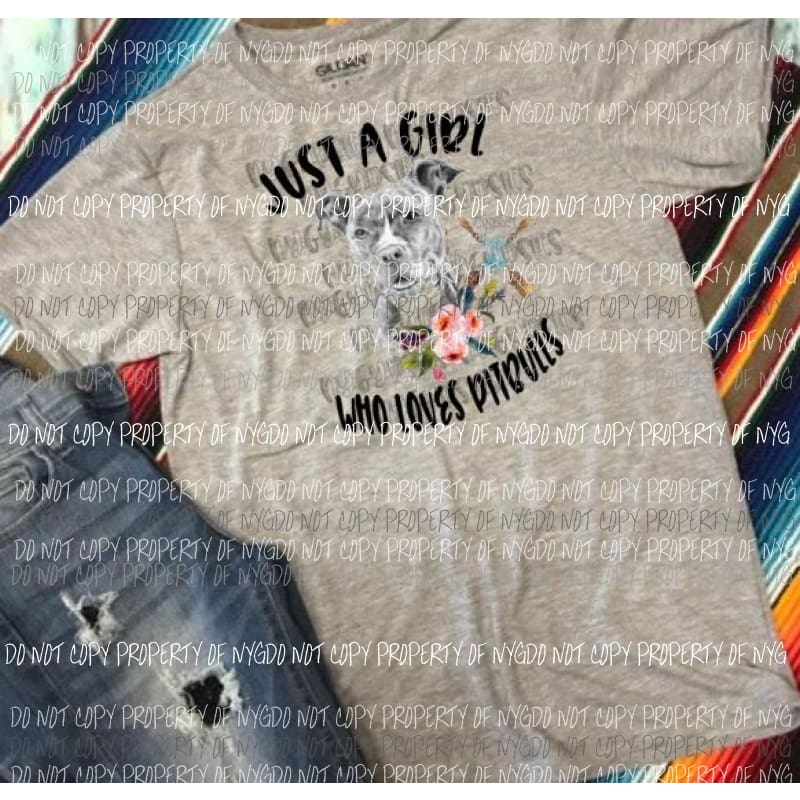 Just a girl who loves pitbulls sublimation transfer Heat Transfer
