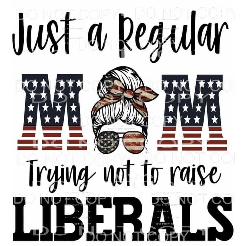 Just a Regular mom trying not to raise Liberals Messy Bun #
