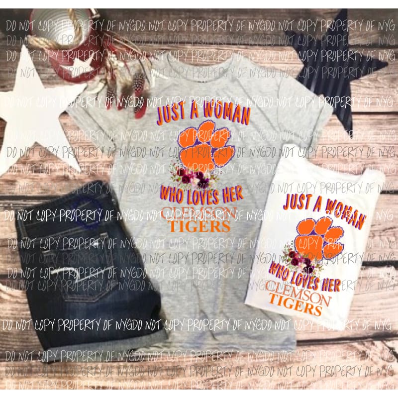 Just a woman Clemson sublimation transfer Heat Transfer