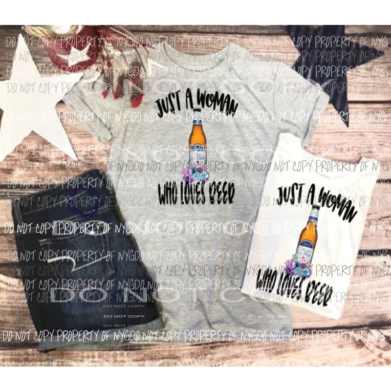 Just a woman who loves beer ultra sublimation transfer Heat Transfer