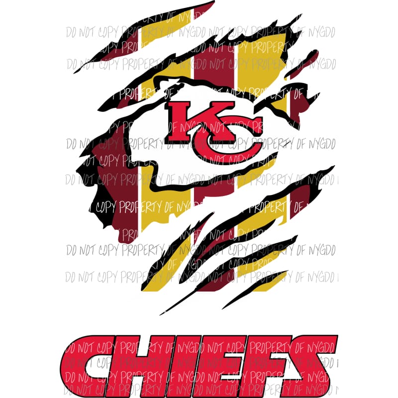 Kansas City Chiefs ripped design Sublimation transfers Heat Transfer
