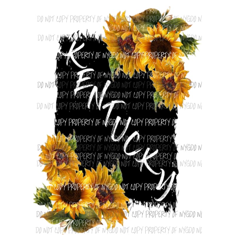 Kentucky Sunflower Sublimation transfers Heat Transfer