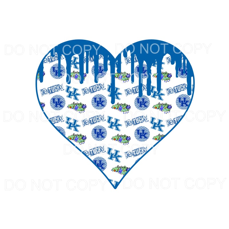 Kentucky UK Wildcats Paint Drip Heart #2 Sublimation