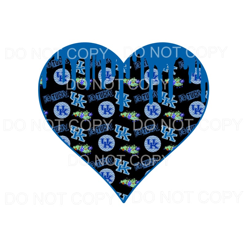 Kentucky UK Wildcats Paint Drip Heart #3 Sublimation