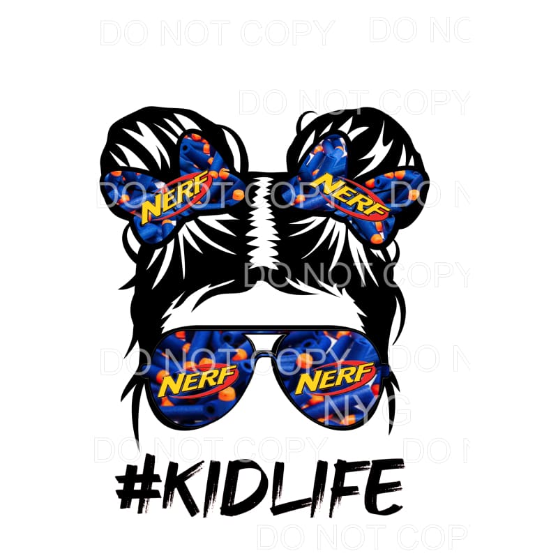 Kid Life Girl Nerf Messy Bun Hat Aviators Sublimation