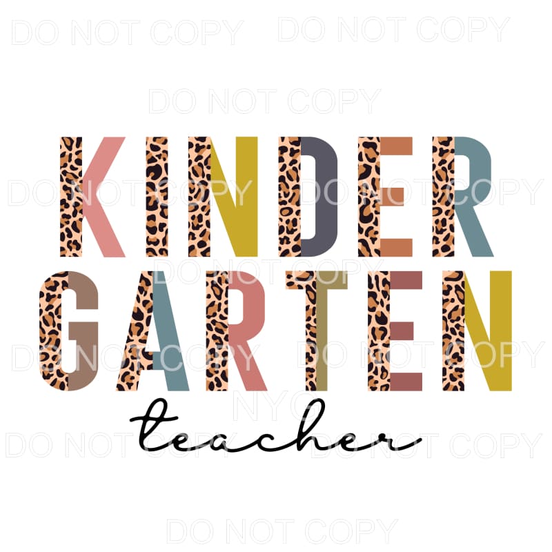 Kindergarten Teacher Half Leopard Sublimation transfers -