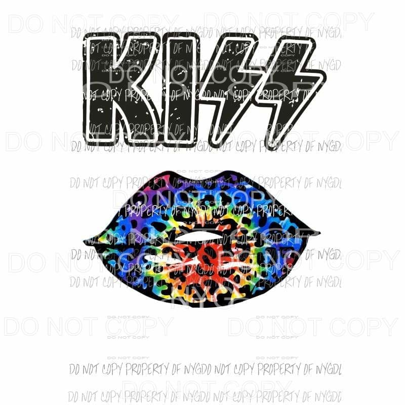 KISS Lips Tie Dye #3 Sublimation transfers Heat Transfer