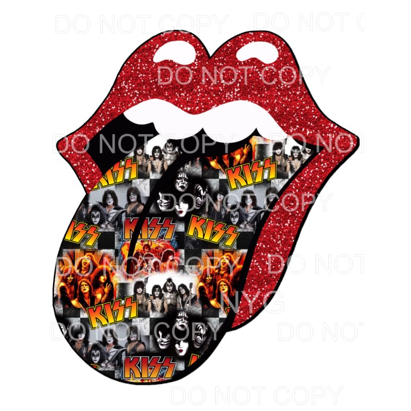 KISS Rock Band Tongue Red Lips Sublimation transfers - Heat