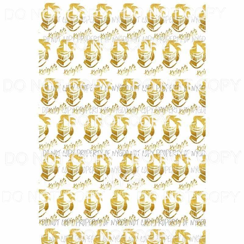 Knights Background #5 gold Sublimation transfers 13 x 9 inches Heat Transfer