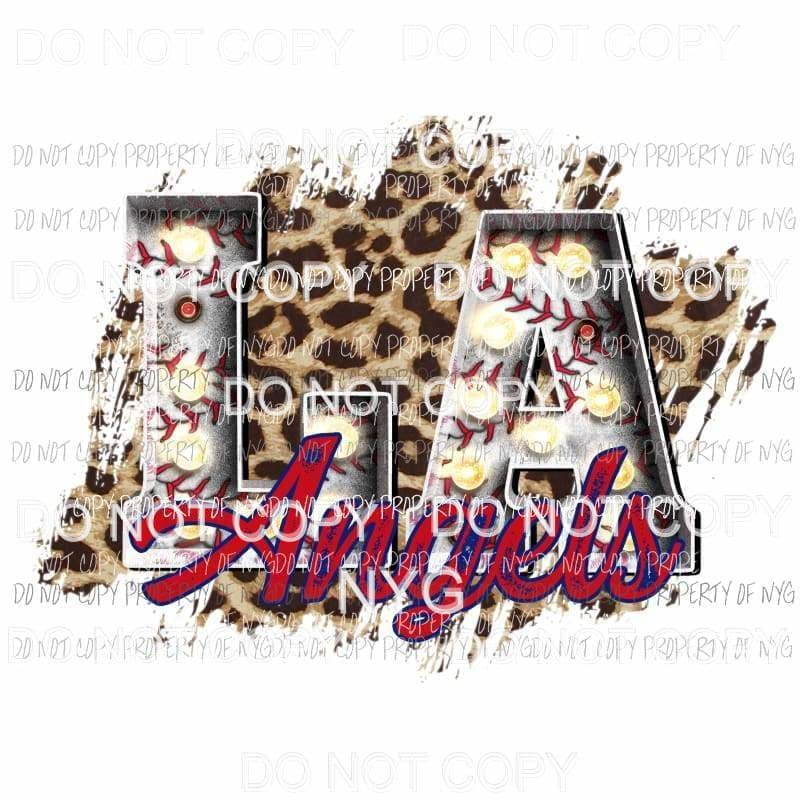 LA Angels baseball marquee Los Angeles leopard Sublimation transfers Heat Transfer