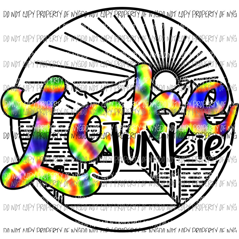 Lake Junkie Circle #2 tie dye Sublimation transfers Heat Transfer
