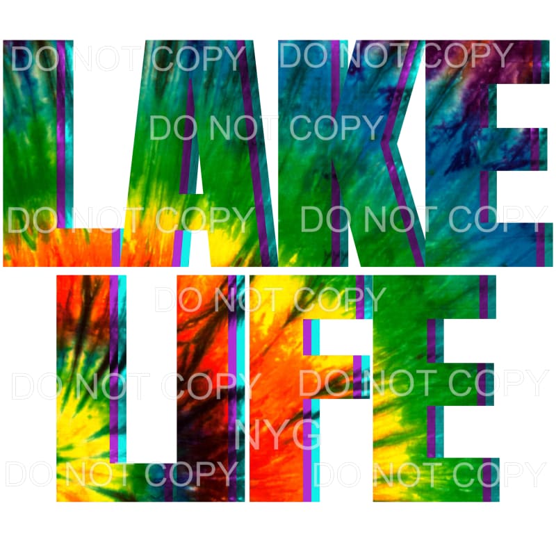 Lake Life Tie Dye Sublimation transfers - Heat Transfer