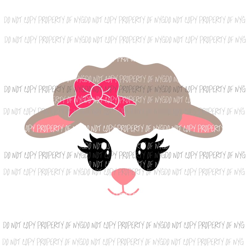 Lamb #2 girl eyes open Sublimation transfers Heat Transfer