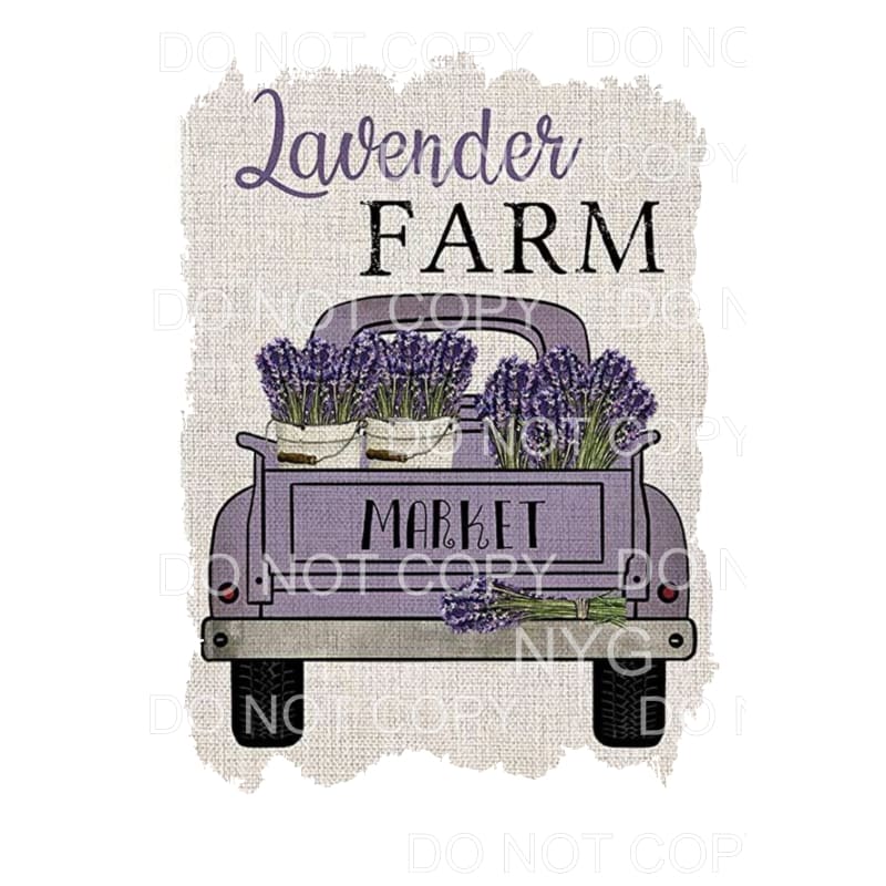 Lavender Farm Market Vintage Truck Sublimation transfers -