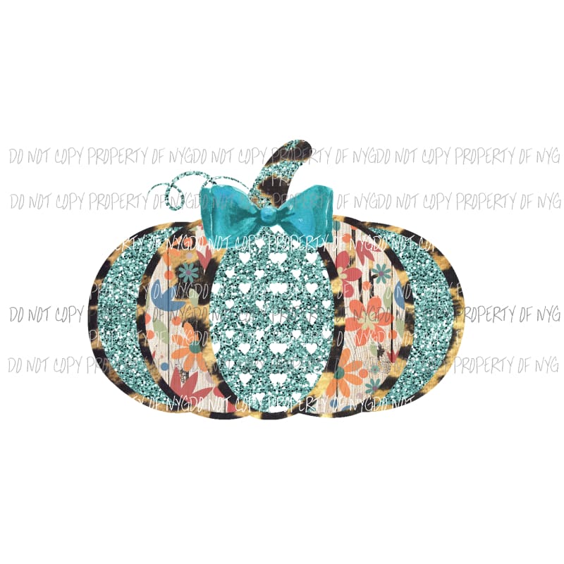 leopard blue pumpkin Sublimation transfers Heat Transfer