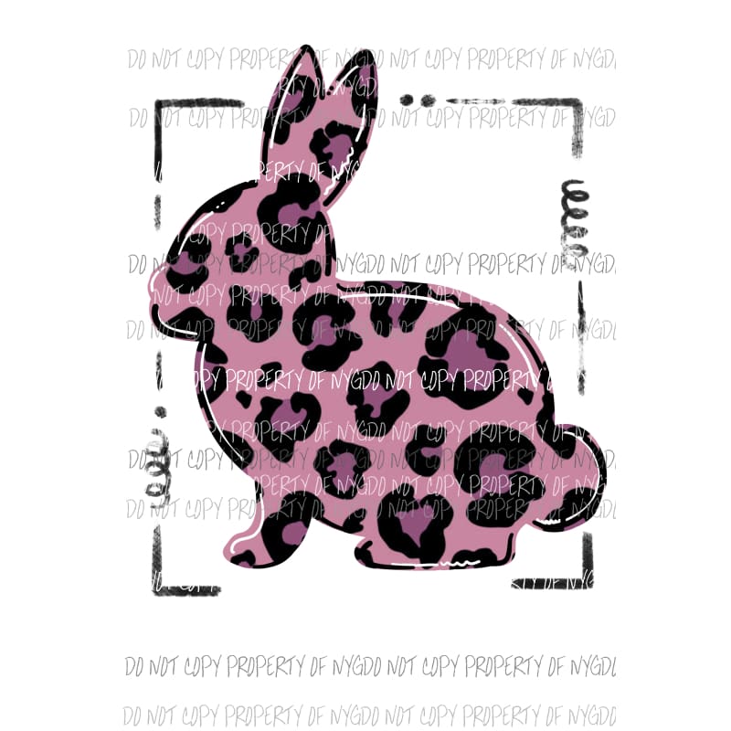 Leopard Bunny Framed # 4 Sublimation transfers Heat Transfer
