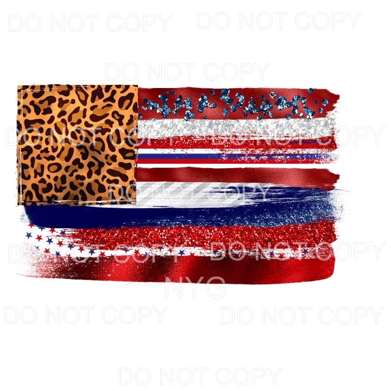 Leopard Flag Brushstrokes Sublimation transfers - Heat