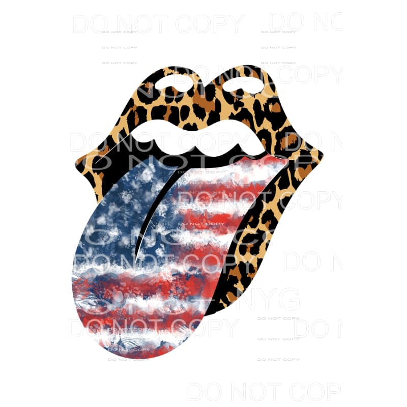 leopard flag rolling stones lips # 1 Sublimation transfers -