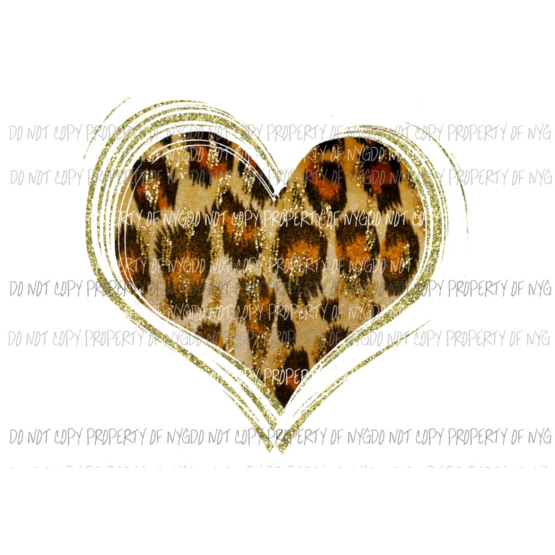 Leopard heart #5 Sublimation transfers Heat Transfer