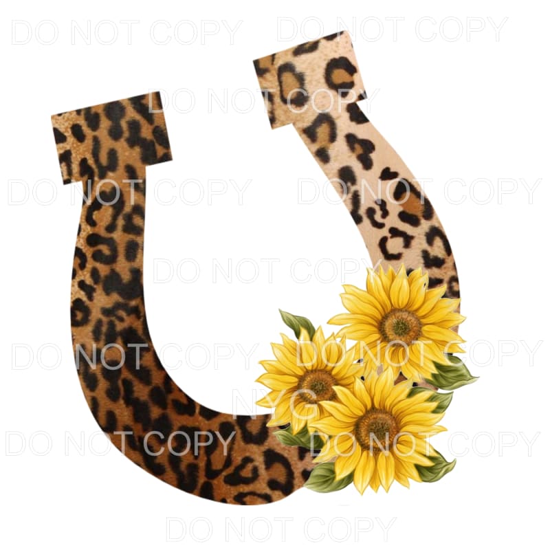 Leopard Horseshoe Sunflowers Sublimation transfers - Heat