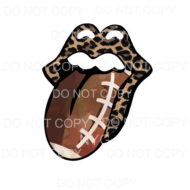 Leopard Lips Football Tongue Sublimation transfers - Heat