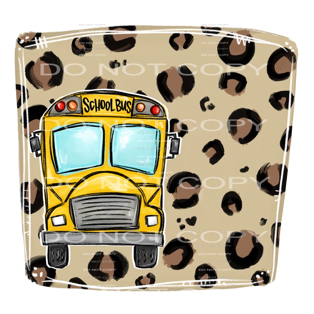 leopard school bus #7757 Sublimation transfers - Heat