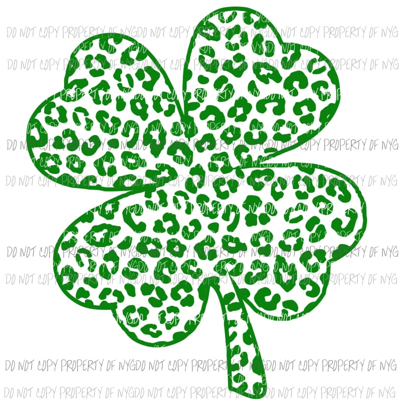 Leopard Shamrock SCREEN PRINT GREEN - can go on any shirt