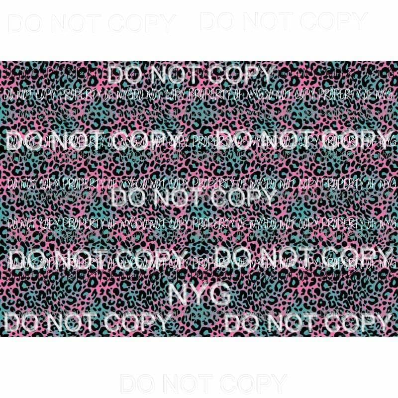 Leopard Sheet pink and Turquoise Sublimation transfers Heat Transfer