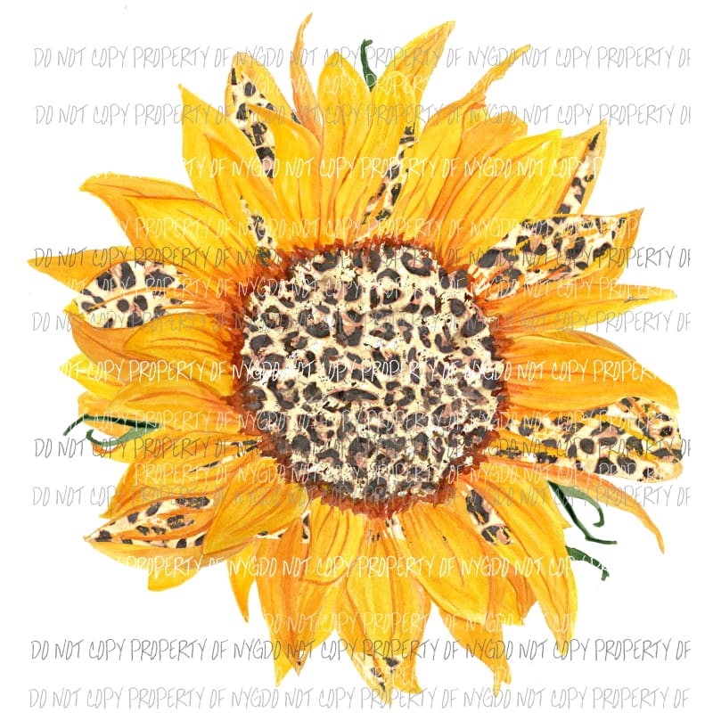 Leopard Sunflower Sublimation transfers Heat Transfer
