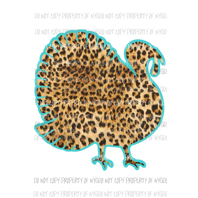 leopard turkey turquoise Sublimation transfers Heat Transfer