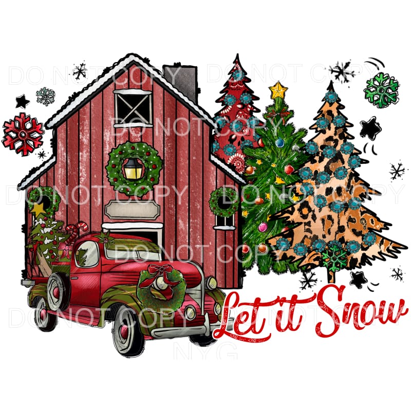 Let it snow Christmas Farm truck # 8239 Sublimation