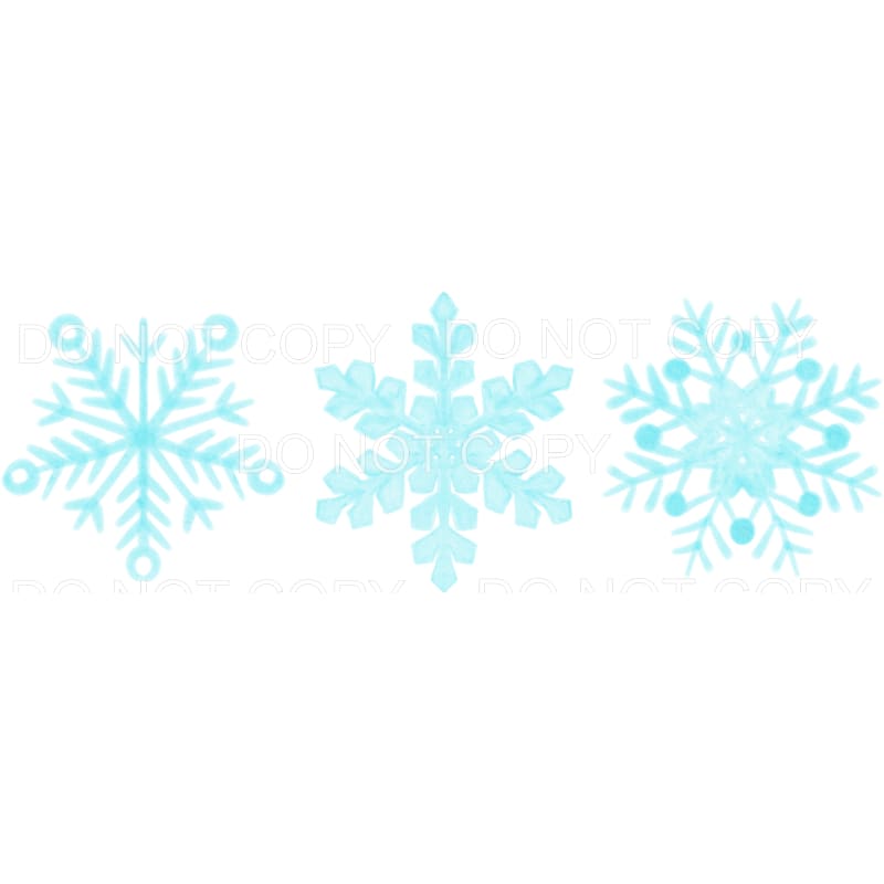 Light Blue Snowflake Trio Sublimation transfers - Heat