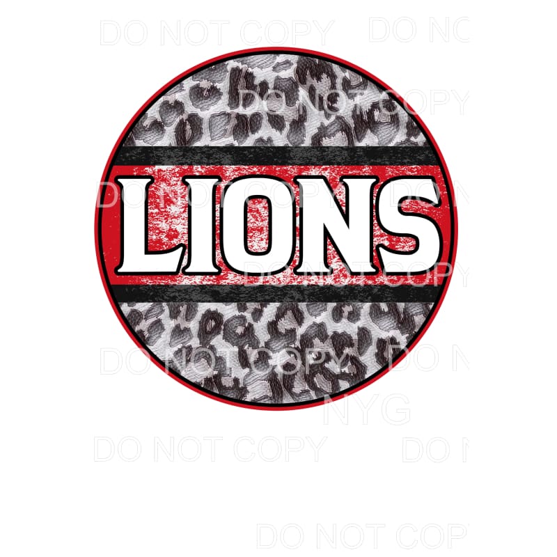 Lions Red circle Leopard Sublimation transfers - Heat
