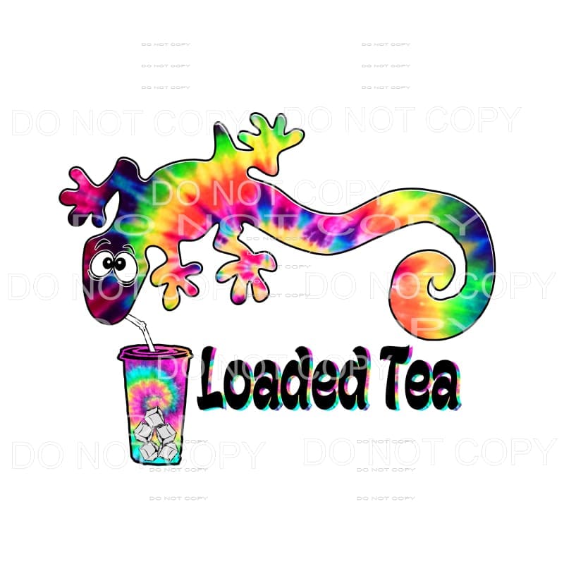 Loaded Tea Gecko tie dye Sublimation transfers - Heat