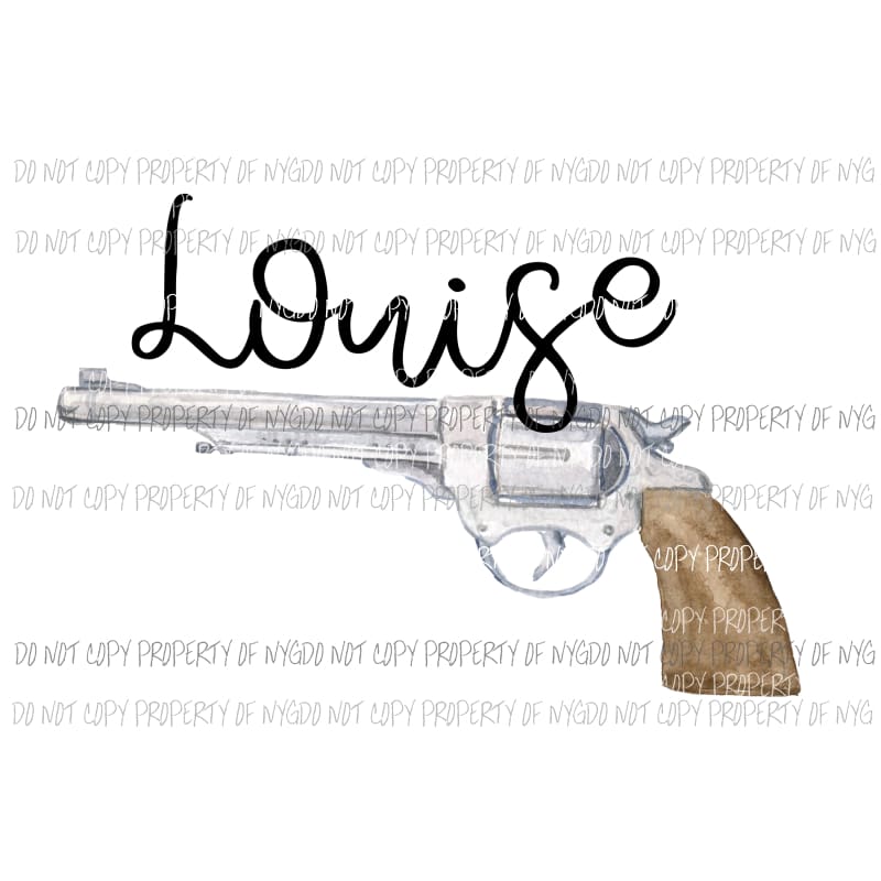Louise pistol watercolor Sublimation transfers Heat Transfer