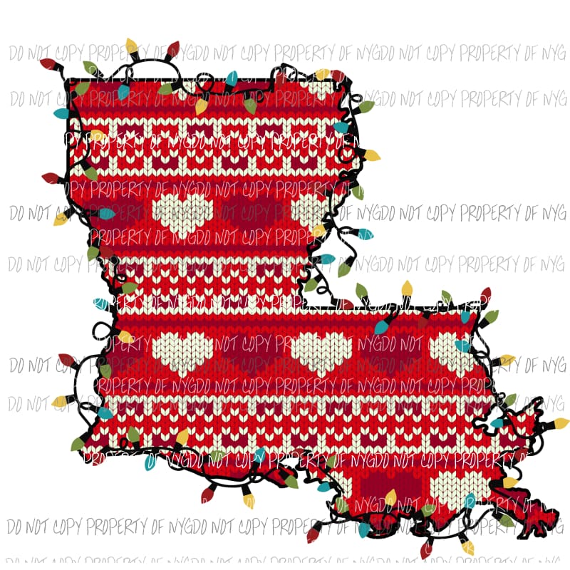 louisiana heart lights sublimation transfers Heat Transfer