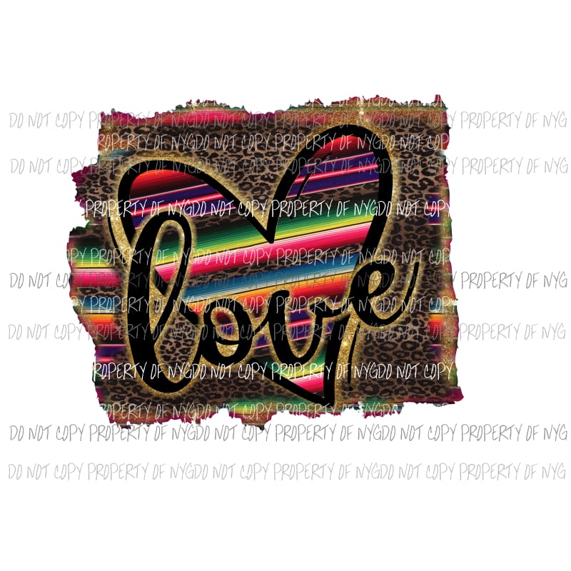 Love heart leopard serape Sublimation transfers Heat Transfer
