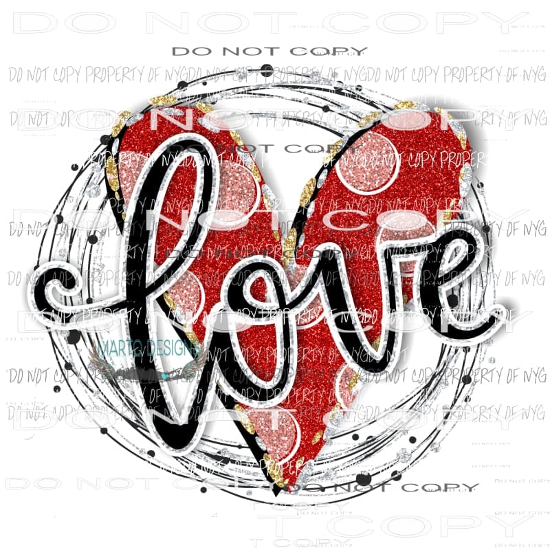 Love Heart Sublimation transfers Valentines day Love Heat Transfer