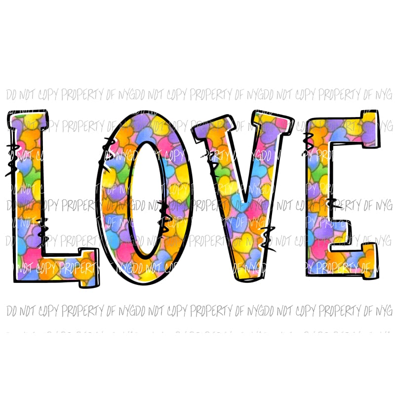 LOVE hearts #3 Sublimation transfers Heat Transfer