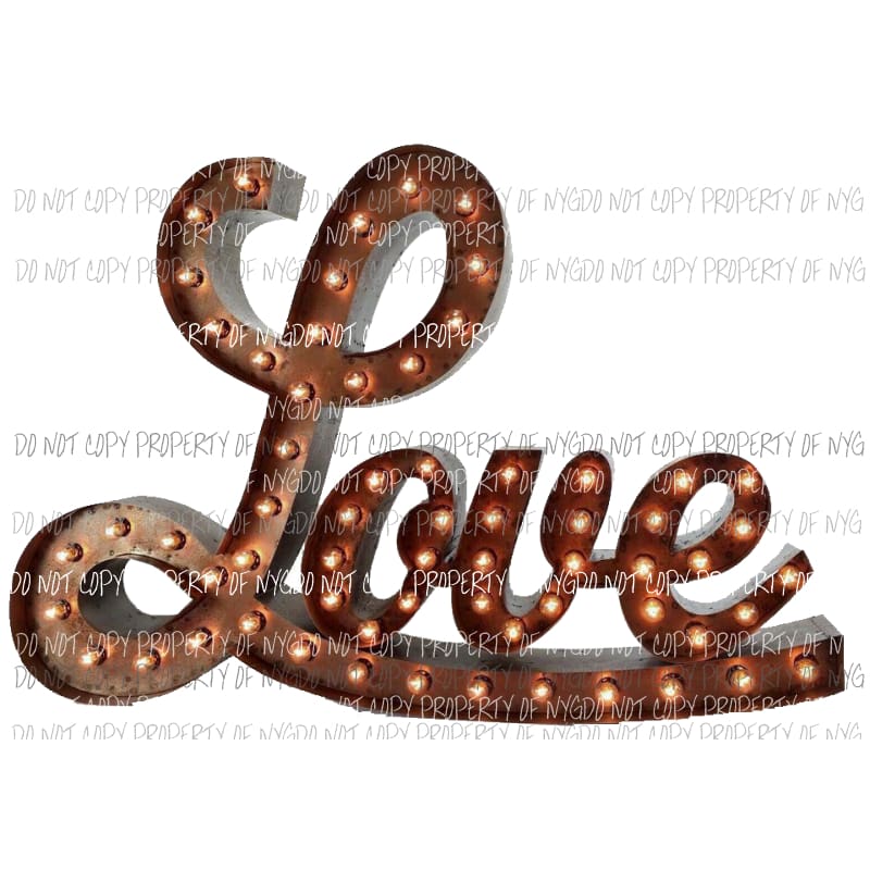 Love marquee lights Sublimation transfers Heat Transfer