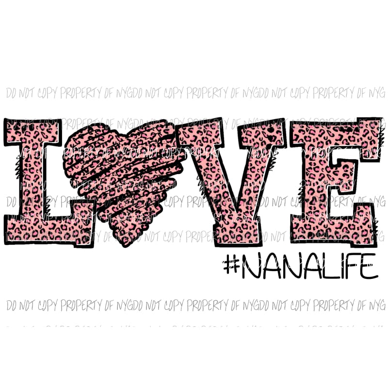 LOVE # Mimi - MOM - Nana other names in dropdown menu Pink Leopard Sublimation transfers other names in dropdown menu Sublimation transfers