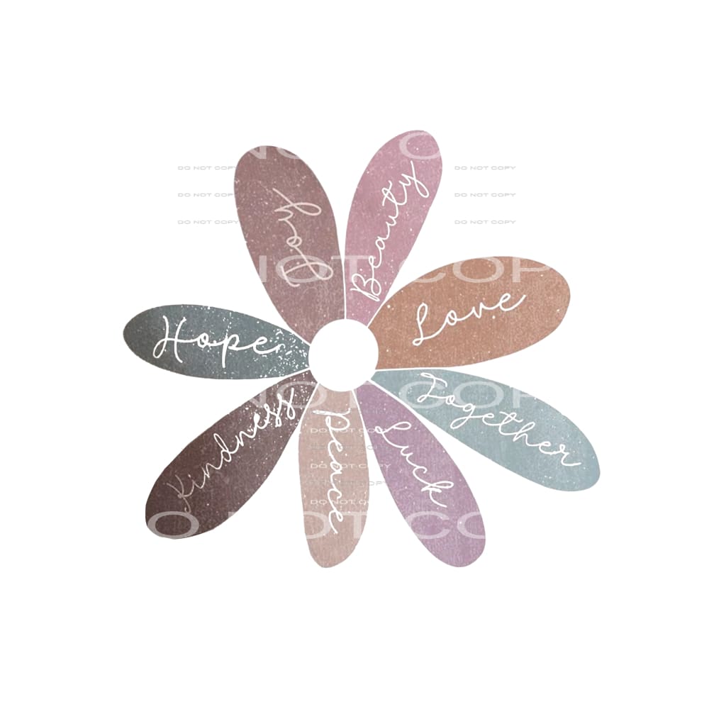 love peace hope flower #6479 Sublimation transfers - Heat