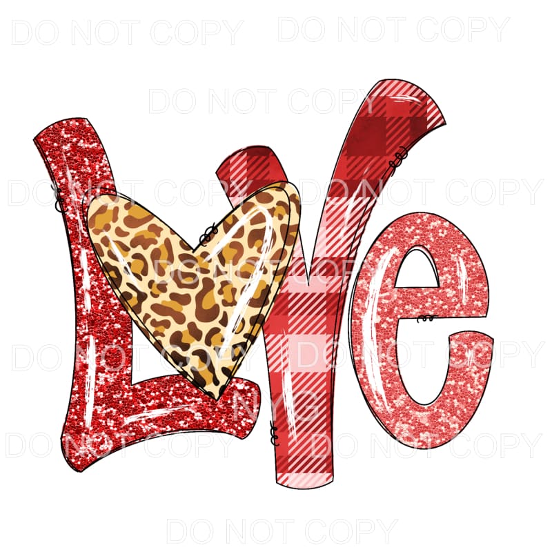 Love Red Leopard Plaid Valentine’s Day Sublimation transfers