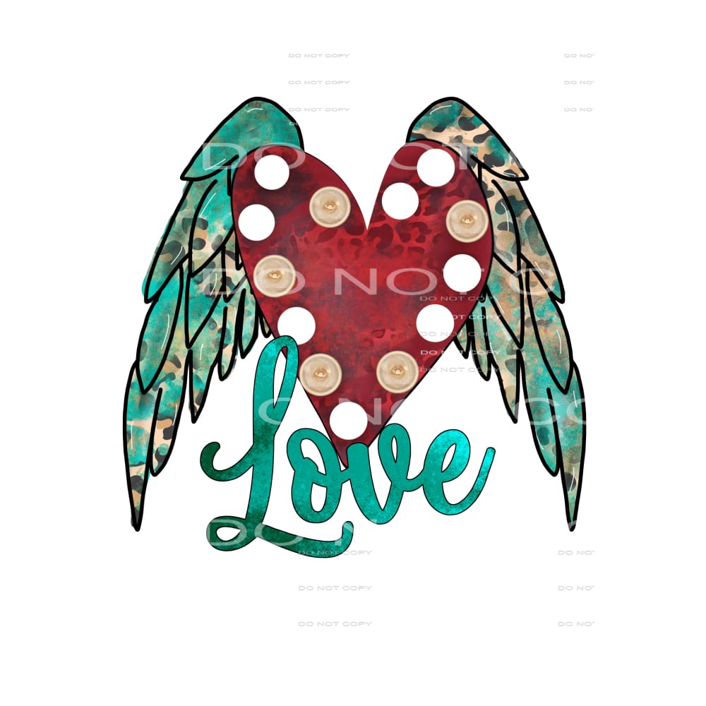 love with wings heart # 8871 Sublimation transfers - Heat