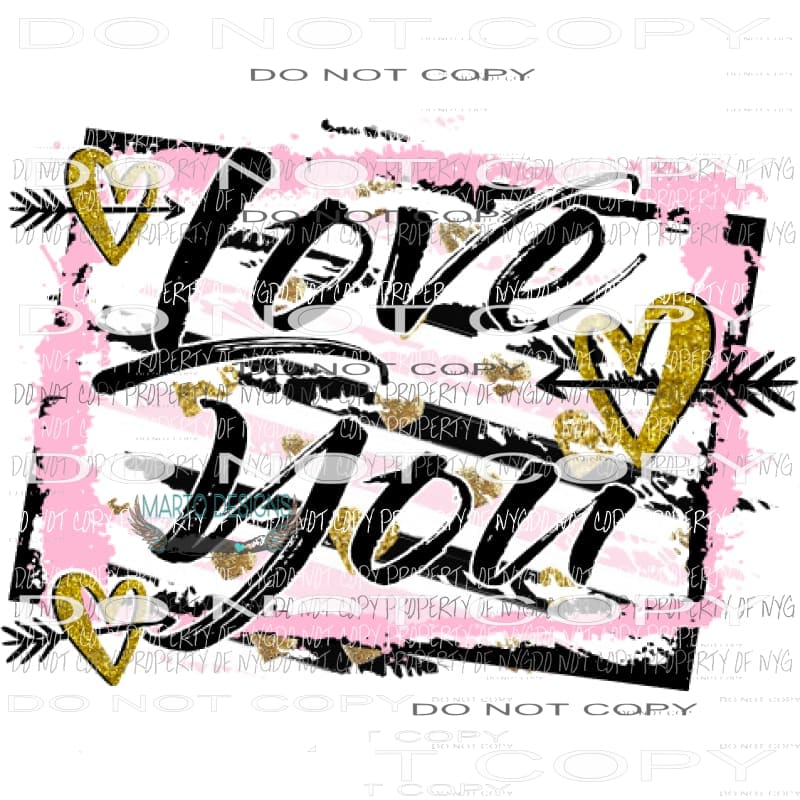 Love you #301 Sublimation transfers valentines day heart Heat Transfer